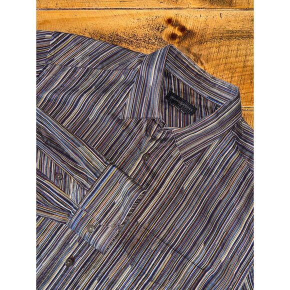 Jhane Barnes Mens Black Colorful Woven Long Sleeve Button Down Shirt Size Large - Picture 6 of 9